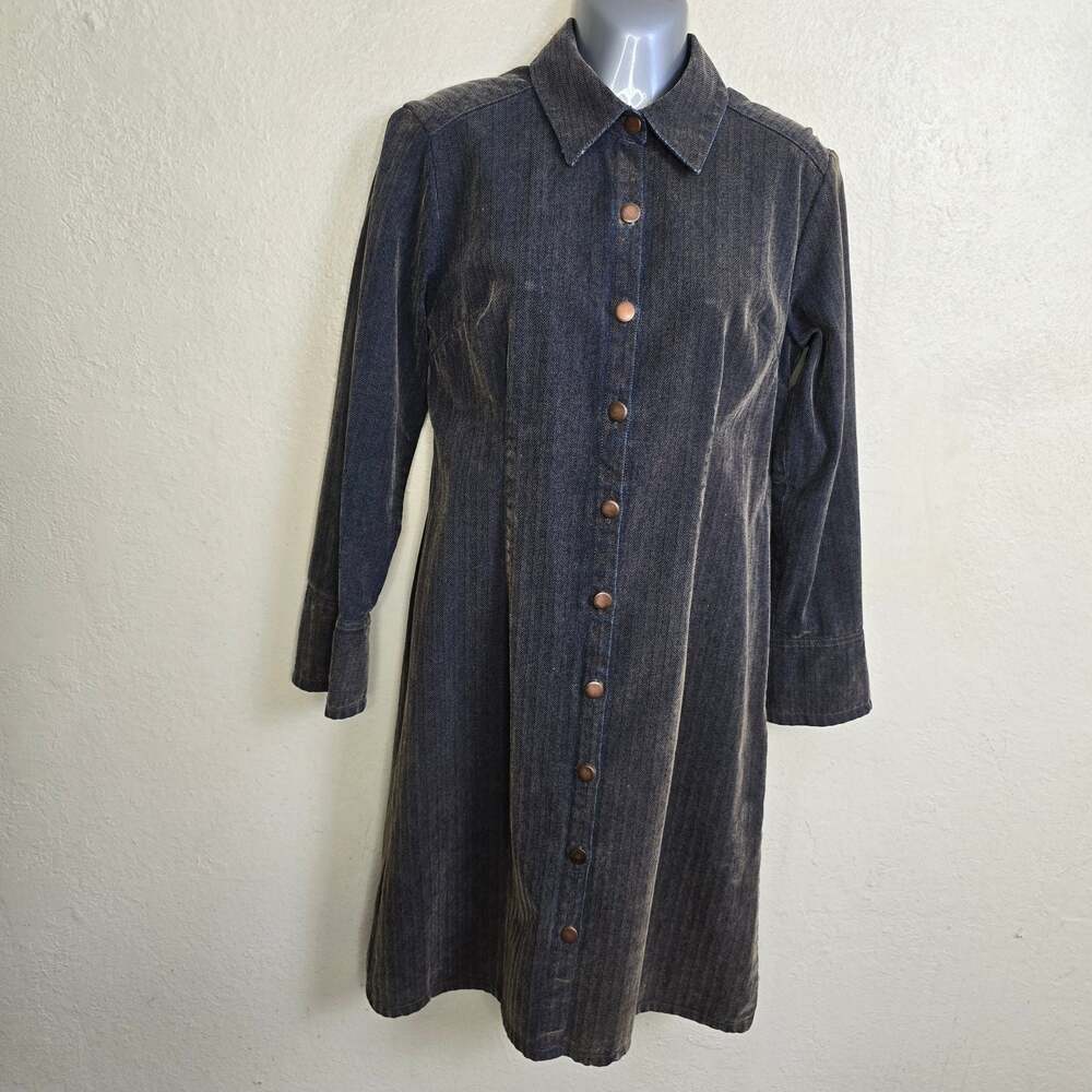 Faded Glory 1972 Special Edition Herringbone Corduroy Shirtdress Size M - Picture 4 of 8